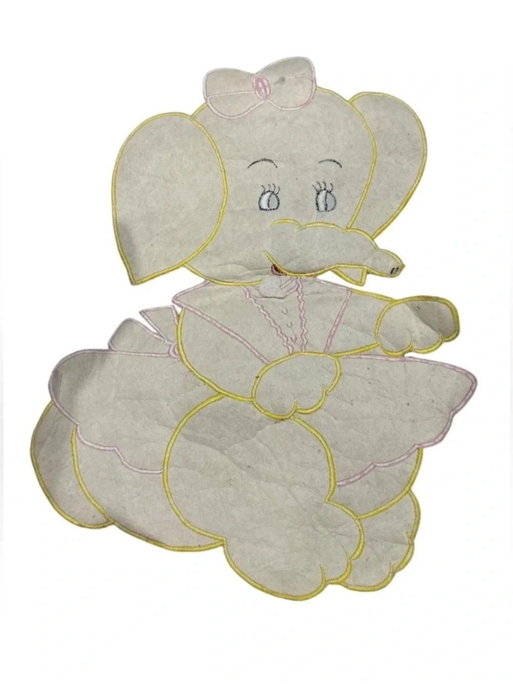 Baby Crib Blanket with Yellow Elephant Applique